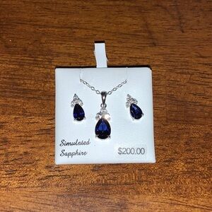 Sterling Silver Sapphire Set